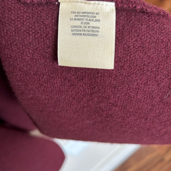 Anthropologie Burgundy Wool Coat, with Tie Belt - Picture 10 of 11